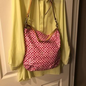 Coach pink bag double belt